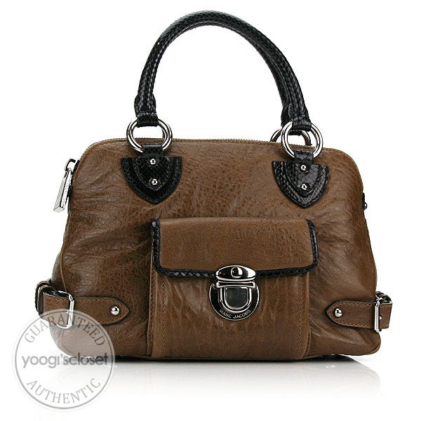 Marc Jacobs Beige Lambskin w/Python Trim Elise Bag