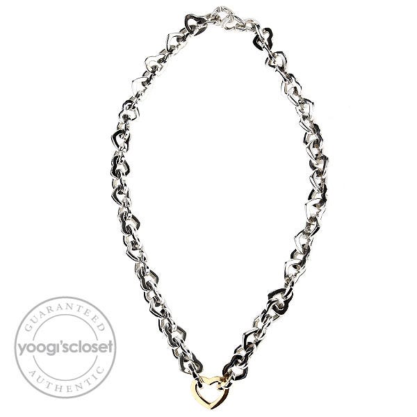 Tiffany & Co. Silver and 18K Gold Heart Necklace