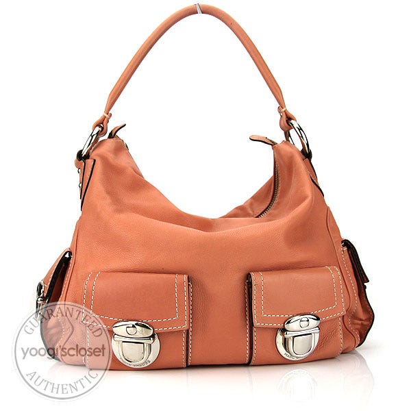 Marc Jacobs Peach Leather Large Multi-pocket Bag