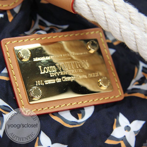 Louis Vuitton Limited Edition Navy Blue Nylon Monogram Bulles MM Bag -  Yoogi's Closet