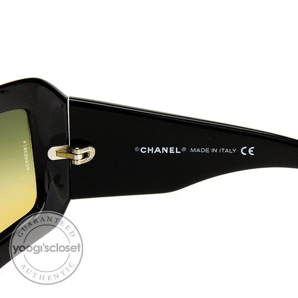 Chanel 5076-H Mother of Pearl Black Frame with Brown Lens Sunglasses -  Yoogi's Closet