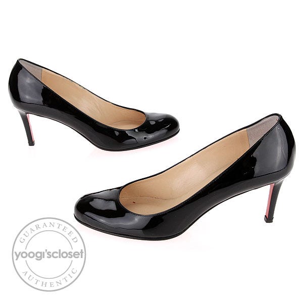 Christian Louboutin Black Patent Leather Simple 70 Pump Size 9.5