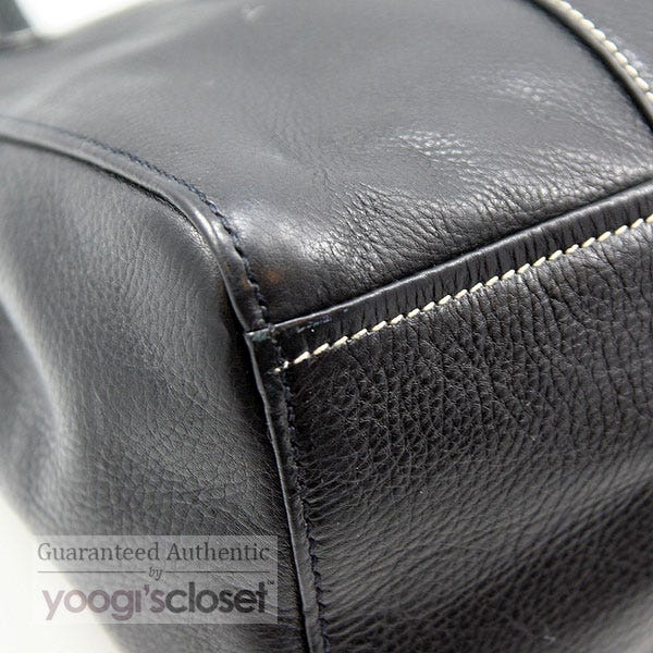 Prada Black Leather Grommet Shoulder Bag BR2436 - Yoogi's Closet