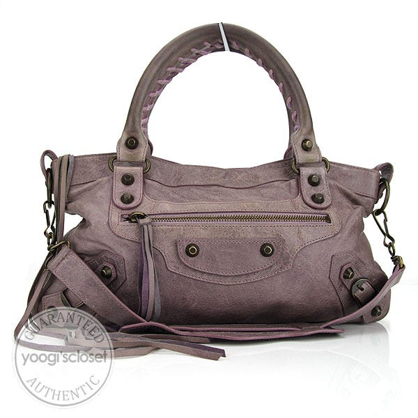 Balenciaga Lilac Chevre Leather First Motorcycle Bag