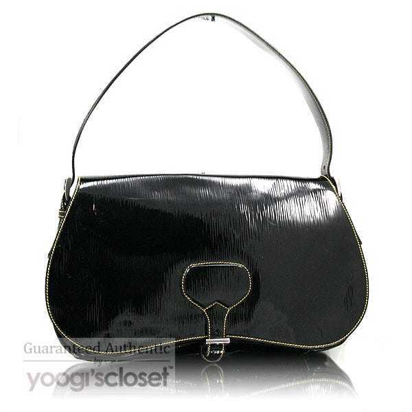 Prada Black Patent Leather Vernice Shoulder Bag BR0644