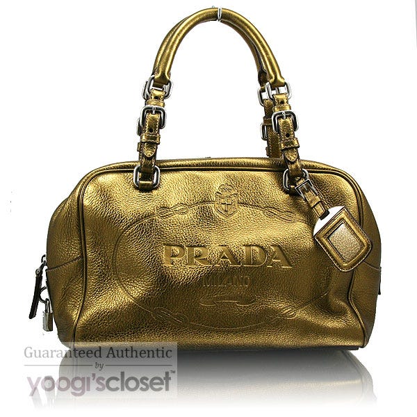 Prada Bronze Vitello Daino Print Tote Bag BR3091