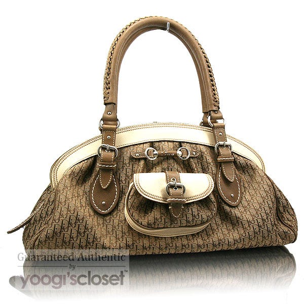 Christian Dior Beige Diorissimo My Dior Frame Satchel Bag