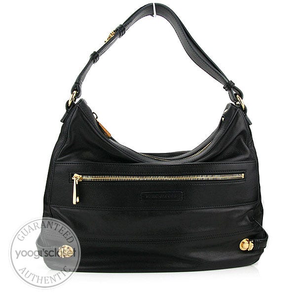 Marc Jacobs Black Leather Sofi Hobo Bag