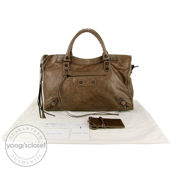 Balenciaga Noix Lambskin Leather Motorcycle City Bag | Yoogi's Closet