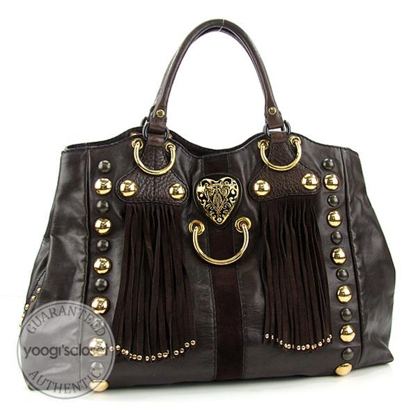 Gucci Brown Leather Medium Babouska Heart Tote Bag
