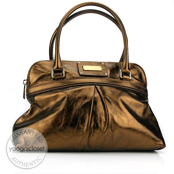 Marc Jacobs Bronze Metallic Leather Jen Shoulder Bag