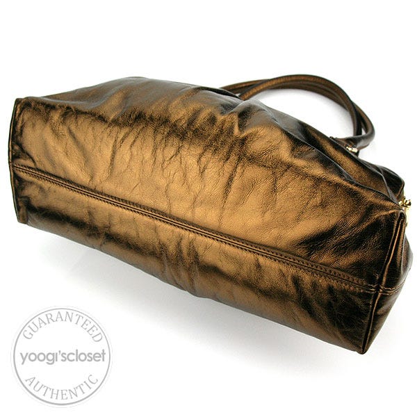 Marc Jacobs Bronze Metallic Leather Jen Shoulder Bag | Yoogi's Closet