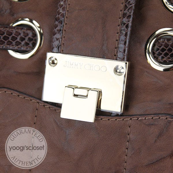 JIMMY CHOO ブラウン レザー バッグ Jimmy Choo Brown Biker Leather Ramona Tote Bag | Yoogi's Closet