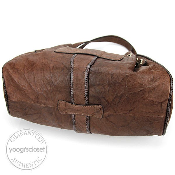 Jimmy Choo Brown Biker Leather Ramona Tote Bag | Yoogi's Closet