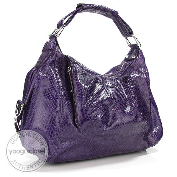 Tod's Purple Python Large Hobo Bag