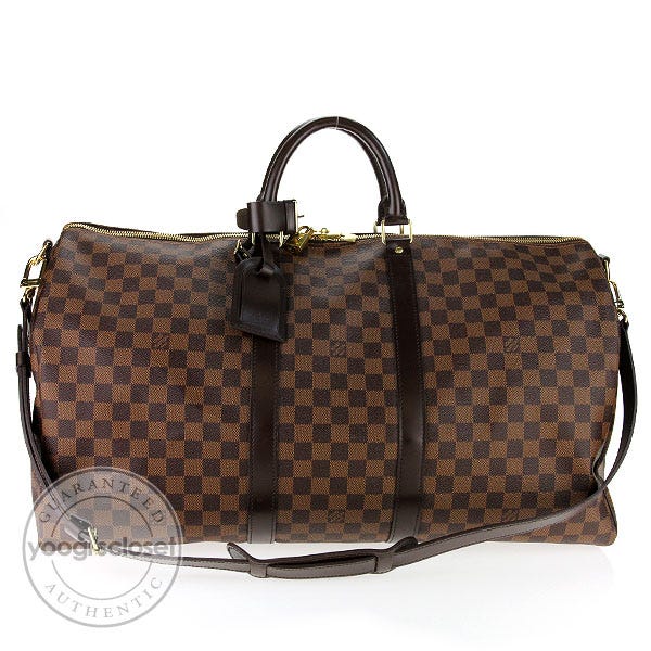 Louis Vuitton Damier Canvas Keepall 55 w/ Shoulder Strap Bag