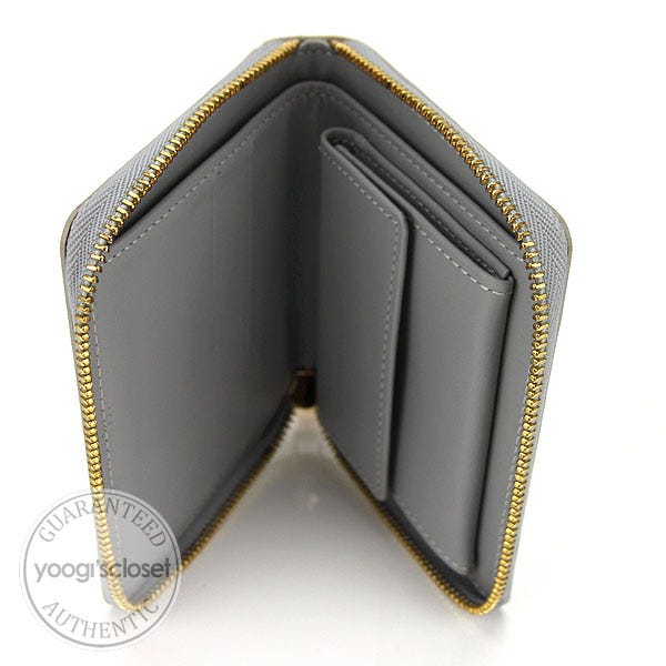 Louis Vuitton Silver Monogram Vernis Compact Zippy Wallet - Yoogi's Closet