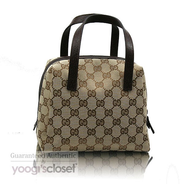 Gucci Beige/Ebony GG Fabric Small Satchel Bag