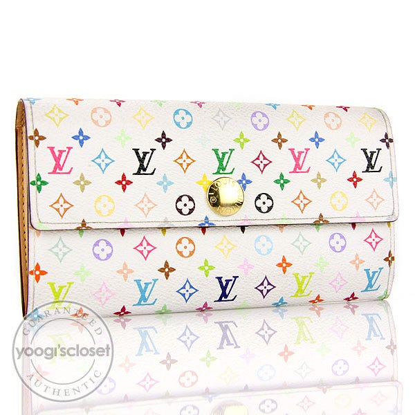 Louis Vuitton White Multicolore Monogram Canvas Sarah Wallet