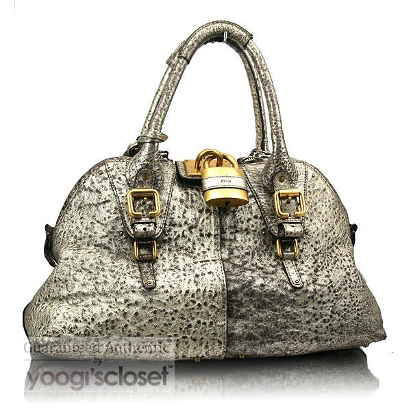 Metallic Double Handle Dome Bag