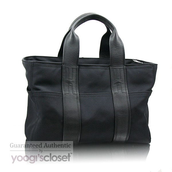 Hermes Black Nylon Pocket Tote Bag