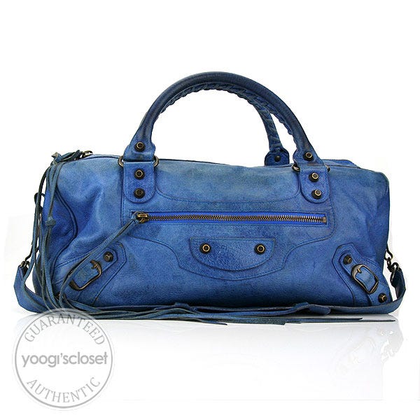 Balenciaga Blue Twiggy Motorcycle Bag