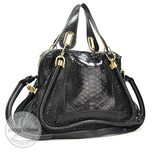 Chloe Limited Edition Black Python Paraty Bag
