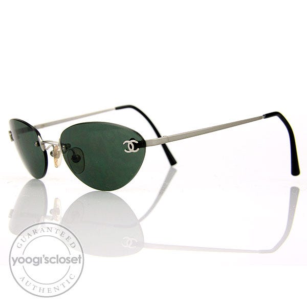 Chanel Dark Grey Tint Rimless Frame Sunglasses- 4003