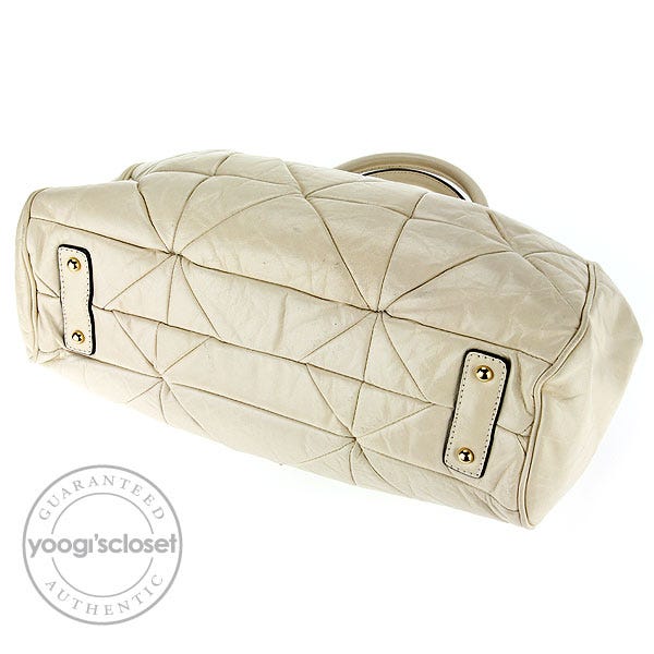 Marc Jacobs Eggshell Leather Patchwork Stam Bag | Yoogi's Closet