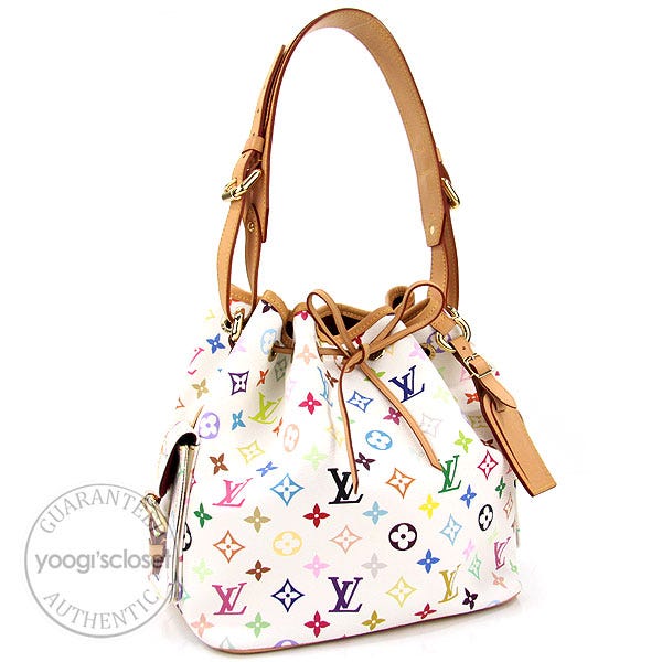 Louis Vuitton White Monogram Multicolore Petite Noe Bag