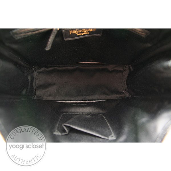 Yves Saint Laurent BlackTextured Patent Leather Y-Mail Small