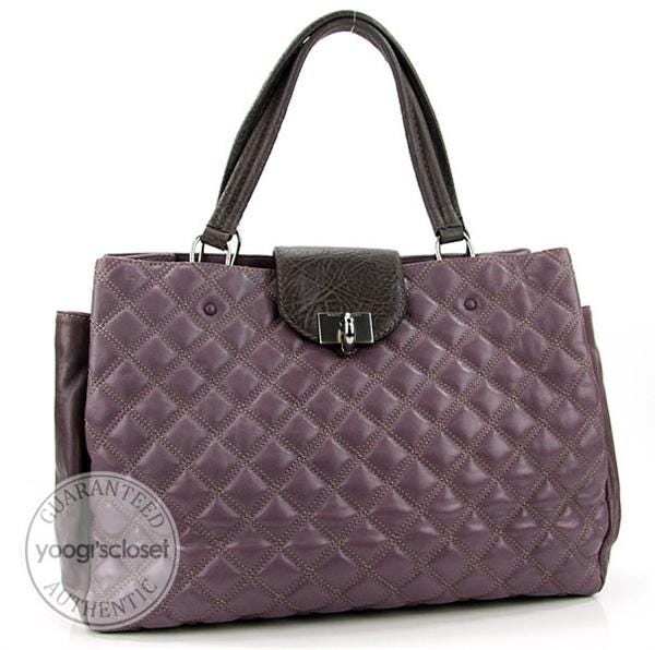 Marc Jacobs Lavender Quilted Leather Reena Tote Bag