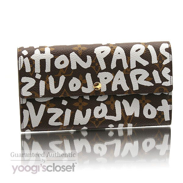 Louis Vuitton Limited Edition Silver Graffiti Sprouse Pochette Porte Monnaie Wallet