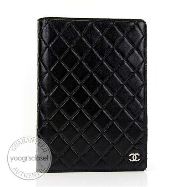 Chanel Black Quilted Lambskin Leather Agenda/Notebook