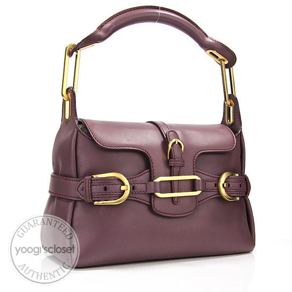 Jimmy Choo Plum Leather Tulita Small Flap Hobo Bag