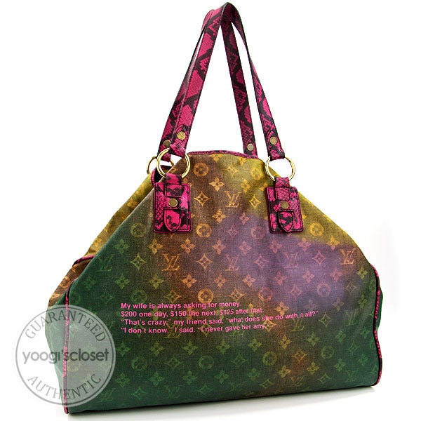 Louis Vuitton Limited Edition Richard Prince Mixed Violet Duderanch Oversized Tote Bag