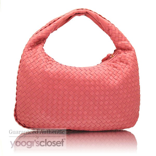 Bottega Veneta Rose Medium Veneta Woven Hobo Bag