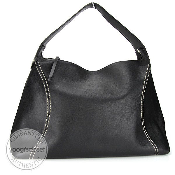 Tod's Black Leather Hobo Bag