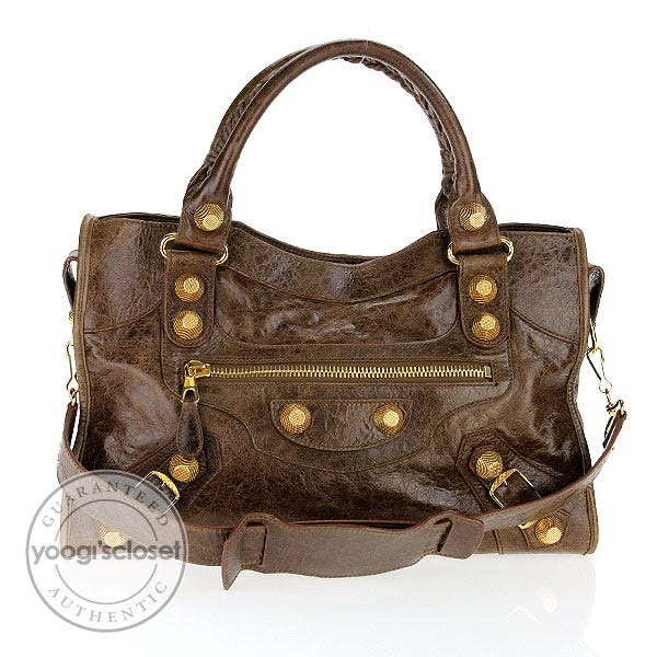 Balenciaga Truffle Chevre Leather City Giant Hardware Bag