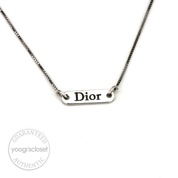 Dior - Authenticated Miss Dior Necklace - Silver Plated Silver for Women, Never Worn