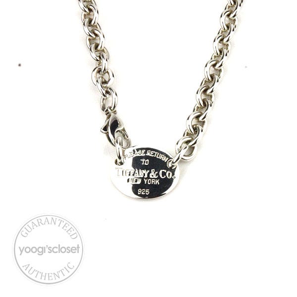 Tiffany & Co. Silver Return to Tiffany Oval Tag Necklace