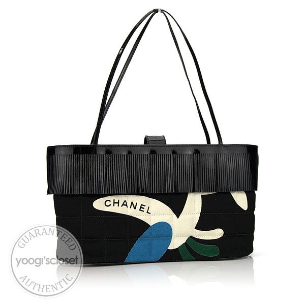 Chanel Black Quilted Mini Fringe Tote Bag