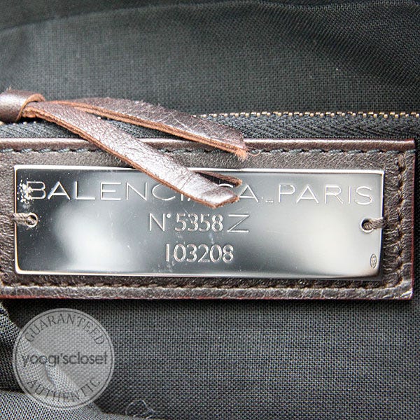 Balenciaga Chocolate Chevre Leather First Classique Motorcycle Bag