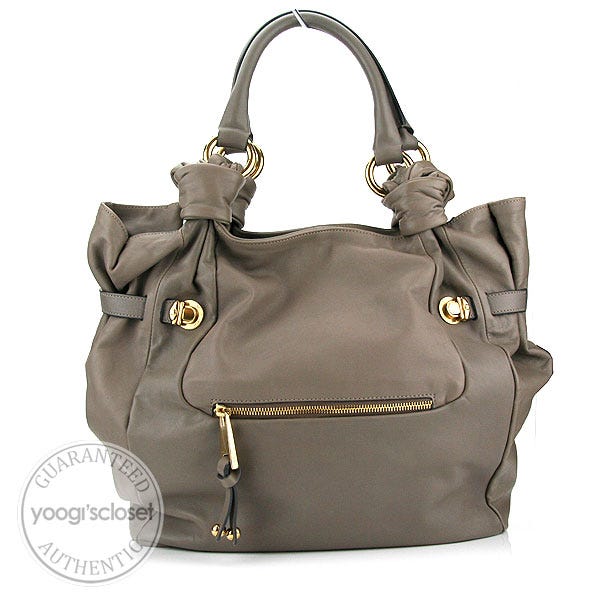Marc Jacobs Grey Leather Mercer Peet Tote Bag