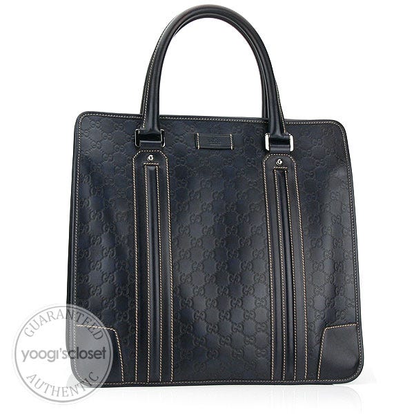 Gucci Dark Navy Guccissima Leather Large Tote Bag