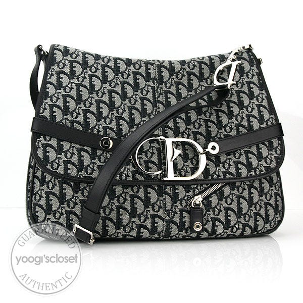 Christian Dior Navy Dior Logo Charms Messenger Bag
