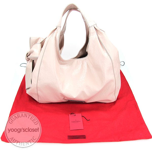 Valentino Garavani Hot Pink Coated Canvas Small Nuage Bow Tote Bag -  Yoogi's Closet