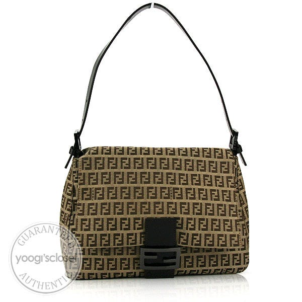 Fendi Brown/Beige Zucchino Mama Forever Bag - 8BR001