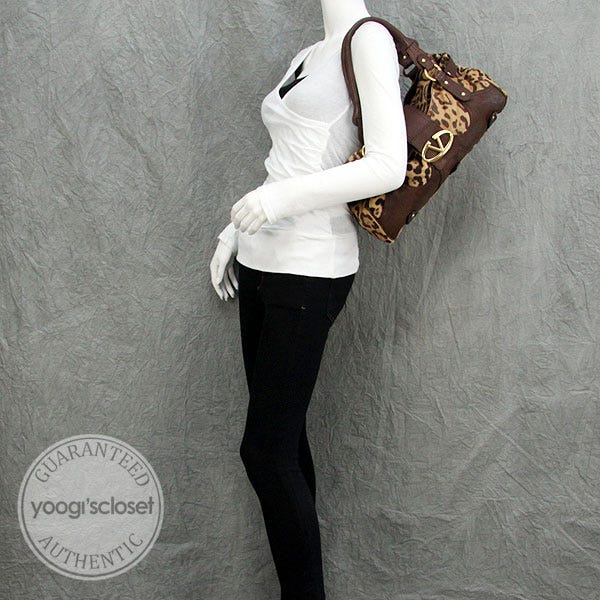 Valentino Garavani Leopard Print Pony Hair/Leather Large