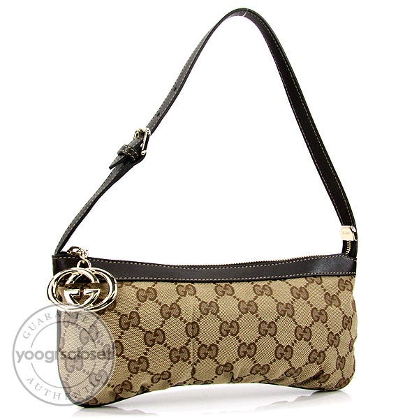 Gucci Beige/Ebony GG Fabric Cosmetic Clutch Bag